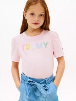 Kids' Color Logo Puff-Sleeve T-Shirt-Ballerina
