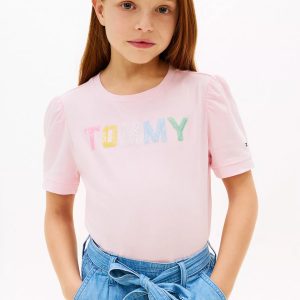 Kids' Color Logo Puff-Sleeve T-Shirt-Ballerina
