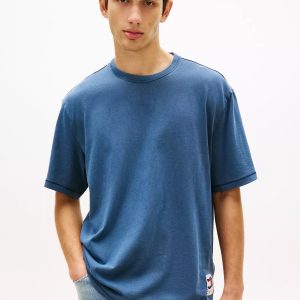 Tommy Jeans Back Wavy Flag T-Shirt-Navy