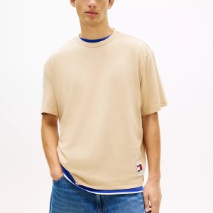 Tommy Jeans Back Wavy Flag T-Shirt-Gentle Gold