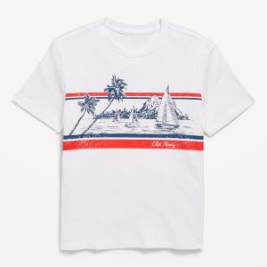 Short-Sleeve Logo-Graphic T-Shirt for Boys-White Lilies