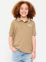 Short-Sleeve Pique Graphic Polo Shirt for Boys-Sliced Bread