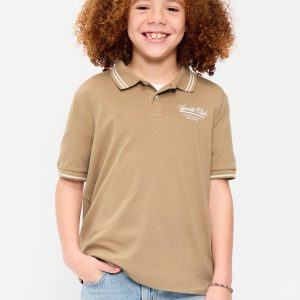 Short-Sleeve Pique Graphic Polo Shirt for Boys-Sliced Bread