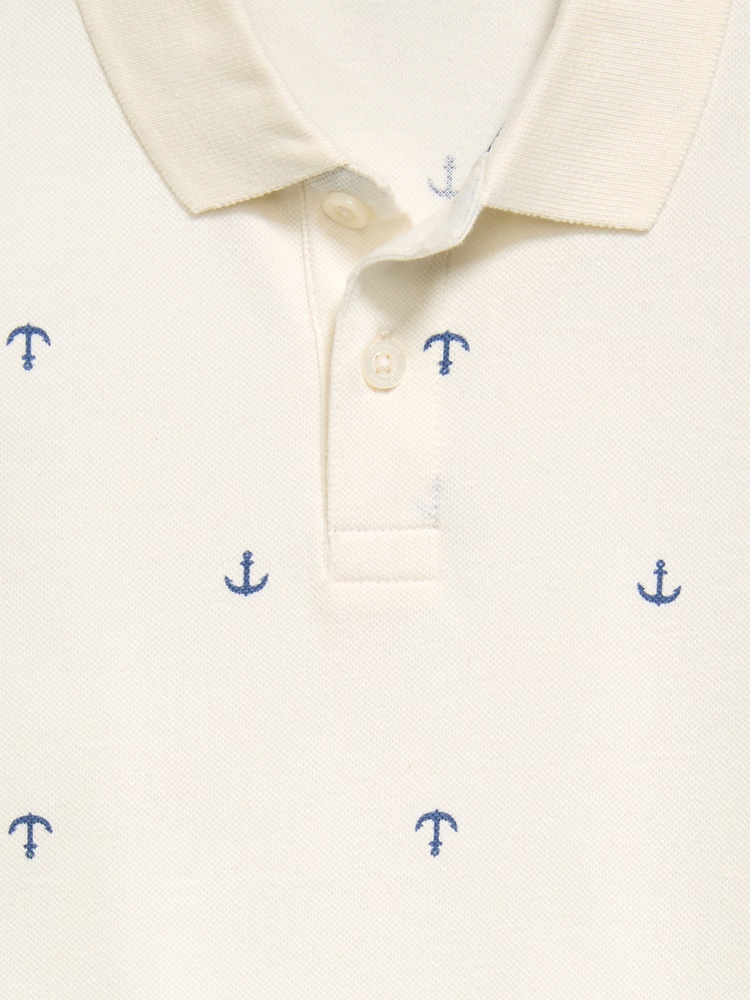 Printed Short-Sleeve Pique Polo Shirt for Boys-Navy Anchor - Image 2