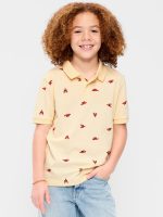 Short-Sleeve Pique Graphic Polo Shirt for Boys-Lobster