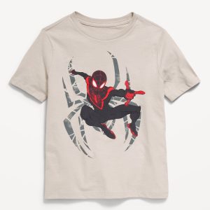 Marvel™ Miles Morales Gender-Neutral Graphic T-Shirt for Kids-Glimmer Gray