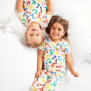 Unisex Printed Snug-Fit Pajama Set for Toddler & Baby-Letters