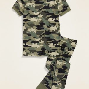 Unisex Camo-Dino Pajama Set for Toddler & Baby-Camo Dino