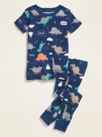 Unisex Snug-Fit Printed Pajama Set for Toddler & Baby-Dinosaurs
