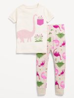 Unisex Snug-Fit Printed Pajama Set for Toddler & Baby-Dinosaur