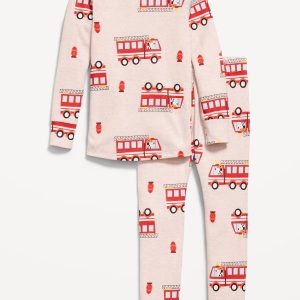 Printed Snug-Fit Pajama Set for Toddler & Baby-Fire Engine