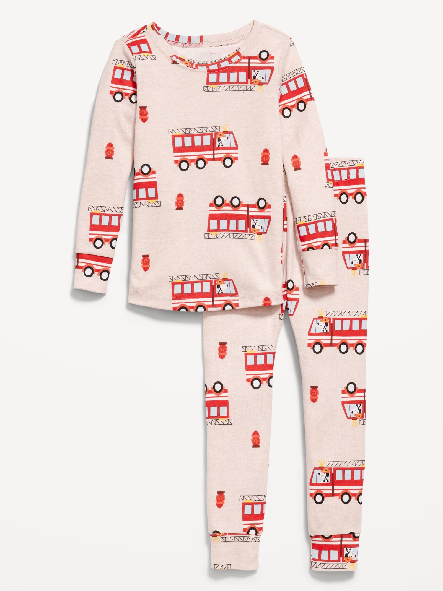 Printed Snug-Fit Pajama Set for Toddler & Baby-Fire Engine