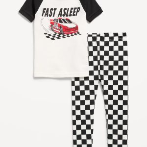 Snug-Fit Graphic Pajama Set for Toddler & Baby-Racecars