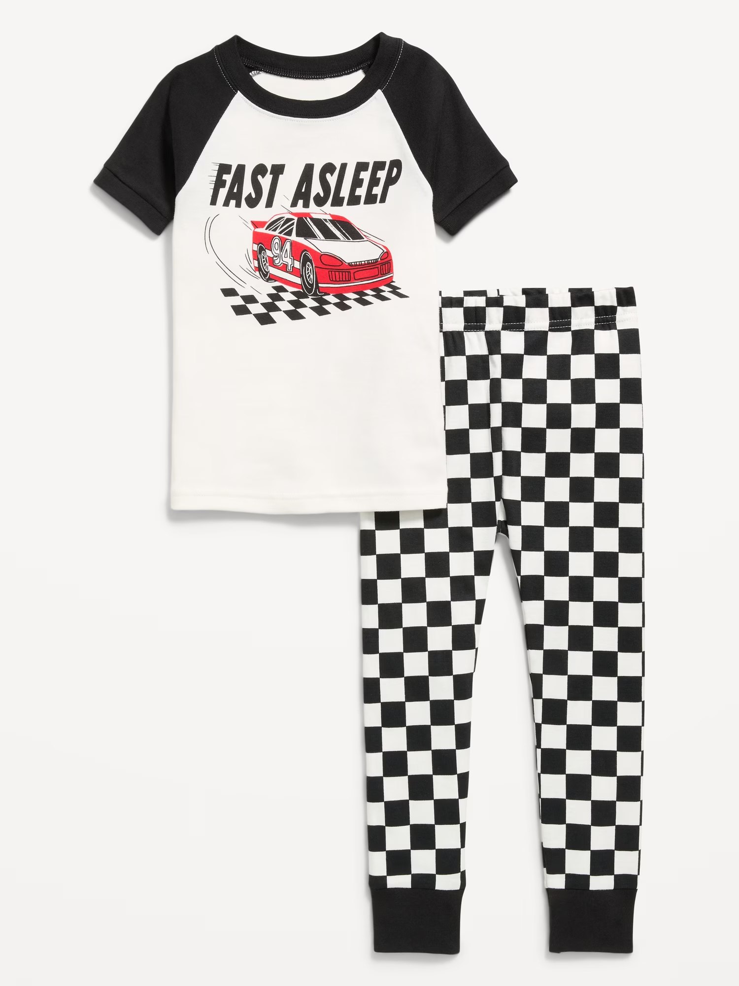Snug-Fit Graphic Pajama Set for Toddler & Baby-Racecars