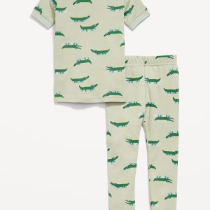 Snug-Fit Graphic Pajama Set for Toddler & Baby-Alligator