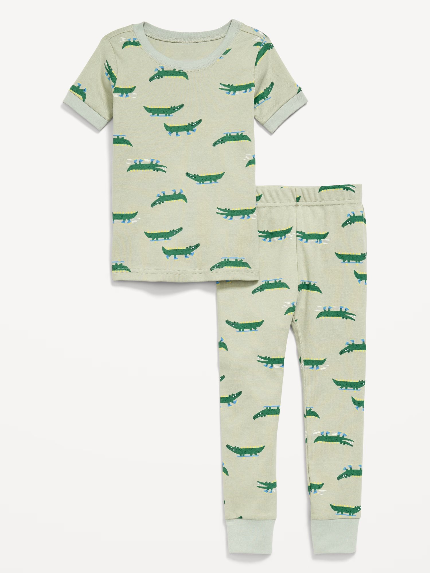 Snug-Fit Graphic Pajama Set for Toddler & Baby-Alligator