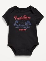 Short-Sleeve Graphic Bodysuit for Baby-Light Black Heather