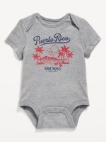 Short-Sleeve Graphic Bodysuit for Baby-Faux-Heather Gray
