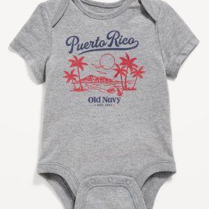 Short-Sleeve Graphic Bodysuit for Baby-Faux-Heather Gray