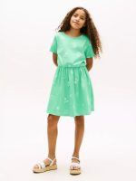 Kids' Spring Graphic T-Shirt Dress-Light Jade Green