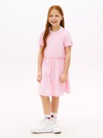 Kids' Spring Graphic T-Shirt Dress-Classic Pink