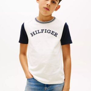 Kids' Monotype Logo Colorblock T-Shirt-Rich Cream