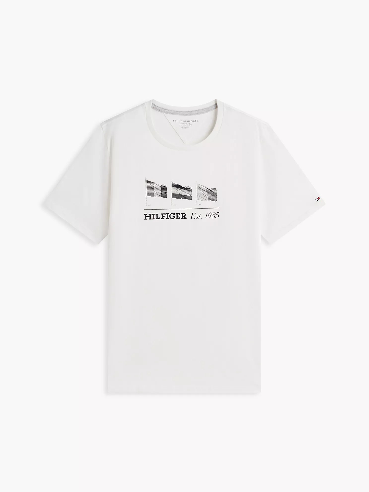 Hilfiger Multi-Flag Logo T-Shirt-Ivory Petal - Image 3