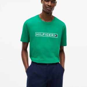 Hilfiger Box Logo T-Shirt-Olympic Green
