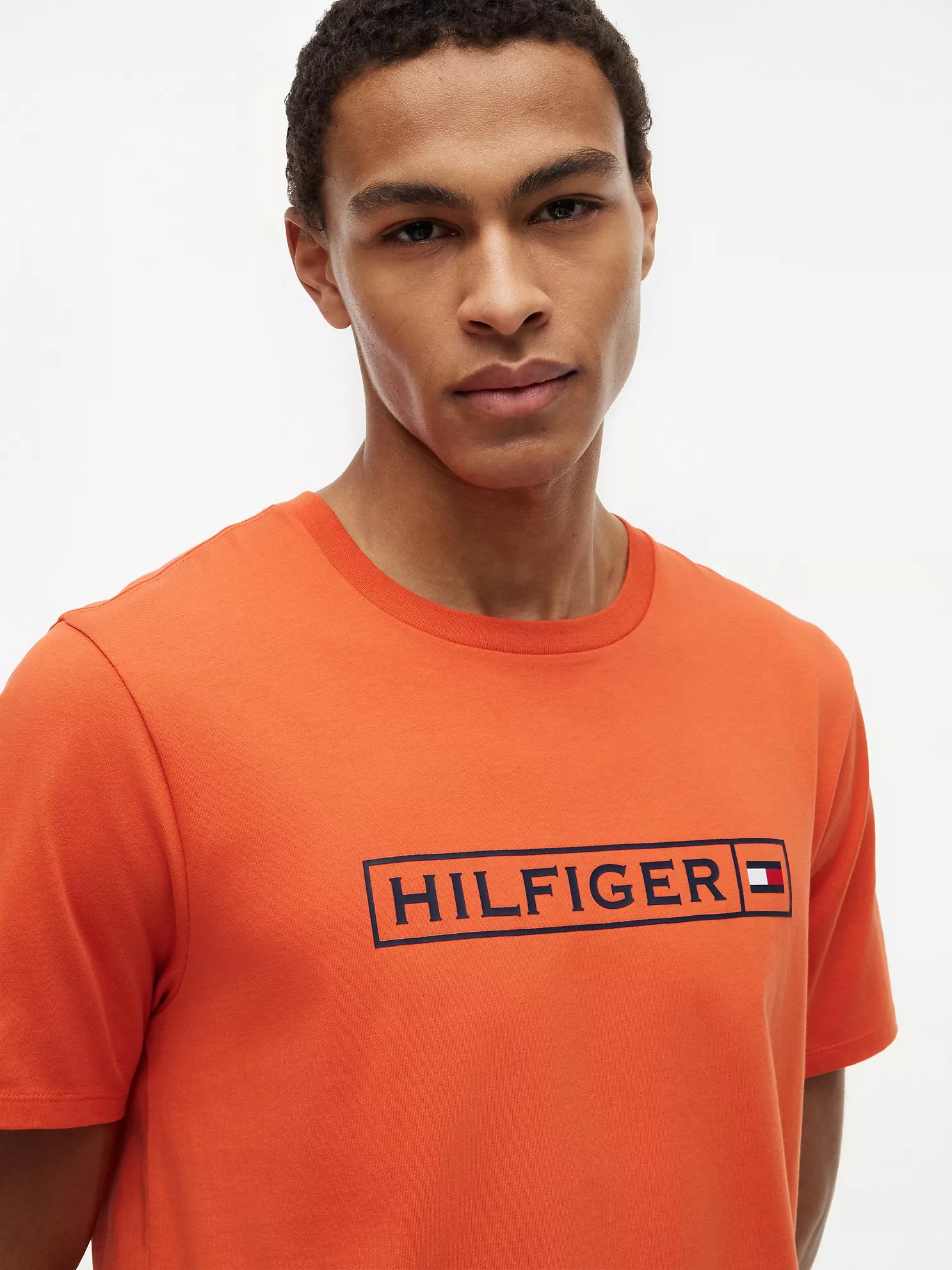 Hilfiger Box Logo T-Shirt-Brilliant Orange - Image 2