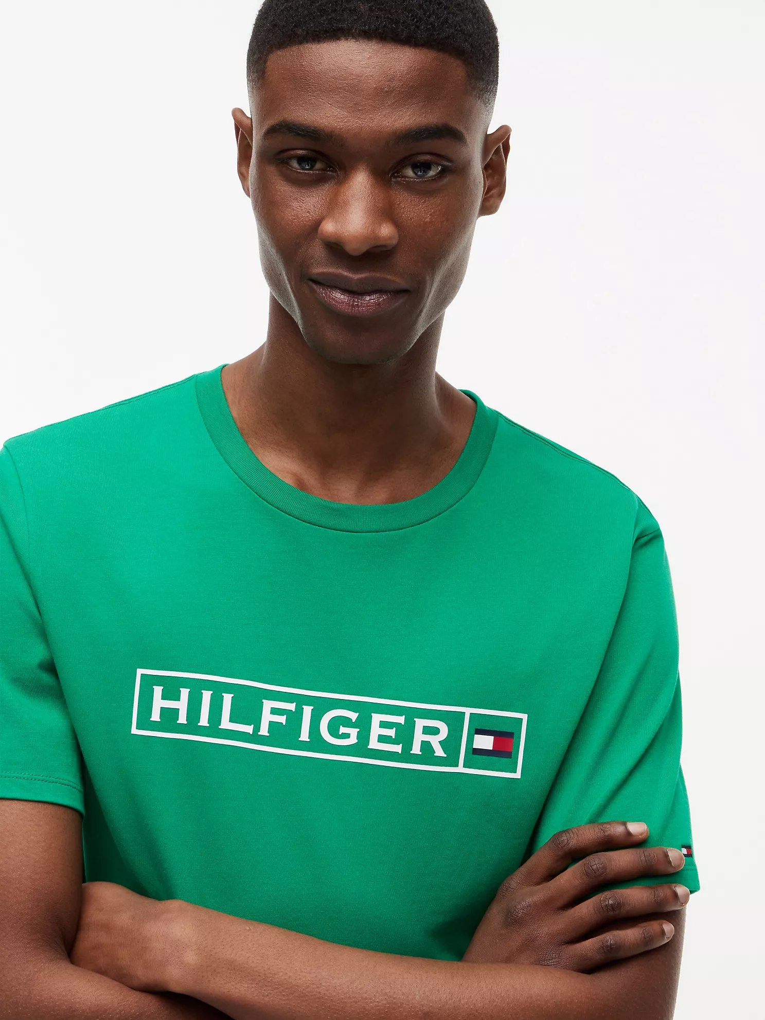 Hilfiger Box Logo T-Shirt-Olympic Green - Image 2