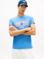 Tommy Jeans Wavy Flag Logo T-Shirt-Blue Twilight