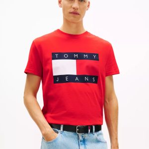 Tommy Jeans Big Flag Logo T-Shirt-Rapid Red