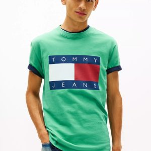 Tommy Jeans Big Flag Logo T-Shirt-Bahama Green