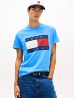 Tommy Jeans Big Flag Logo T-Shirt-Blue Twilight