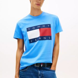 Tommy Jeans Big Flag Logo T-Shirt-Blue Twilight