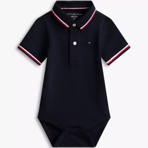 Babies' Tommy Wicking Polo Onesie-Navy Blue