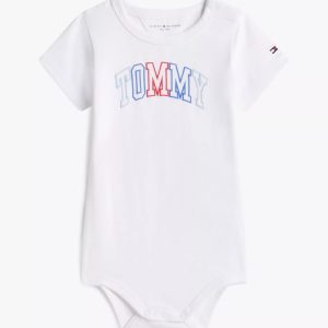Babies' Multicolor Tommy Logo Onesie-White