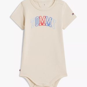 Babies' Multicolor Tommy Logo Onesie-Classic Beige