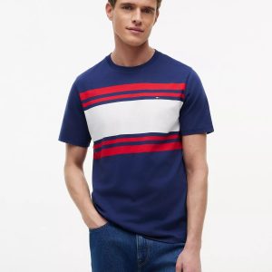 Block Stripe T-Shirt-Navy
