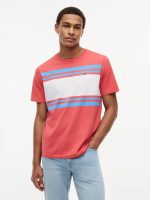 Block Stripe T-Shirt-Vintage Coral
