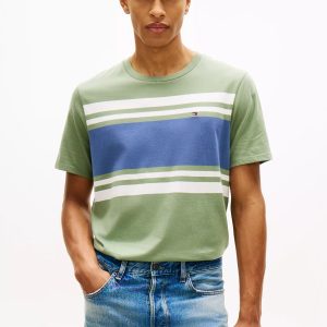 Block Stripe T-Shirt-Desert Olive