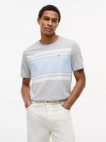 Block Stripe T-Shirt-Grey Heather