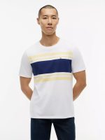 Block Stripe T-Shirt-White/Citronella