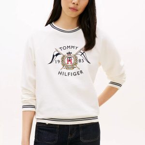 Nautical Crest Sweatshirt-Ivory Silk