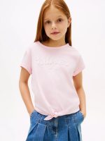 Kids' Hilfiger Logo Tie-Front T-Shirt-Ballerina