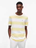 Rugby Stripe T-Shirt-Citronella/White Stripe