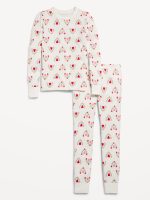 Printed Snug-Fit Graphic Pajama Set for Girls-Creme De La Creme