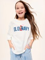 Old Navy x Disney Minnie Mouse Logo-Graphic T-Shirt for Girls-Sea Salt