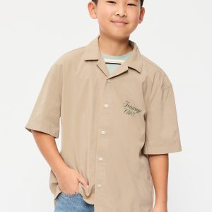 Short-Sleeve Boxy Graphic Shirt for Boys-Shore Enough