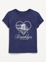 Short-Sleeve Graphic T-Shirt for Girls-Pacific Blue